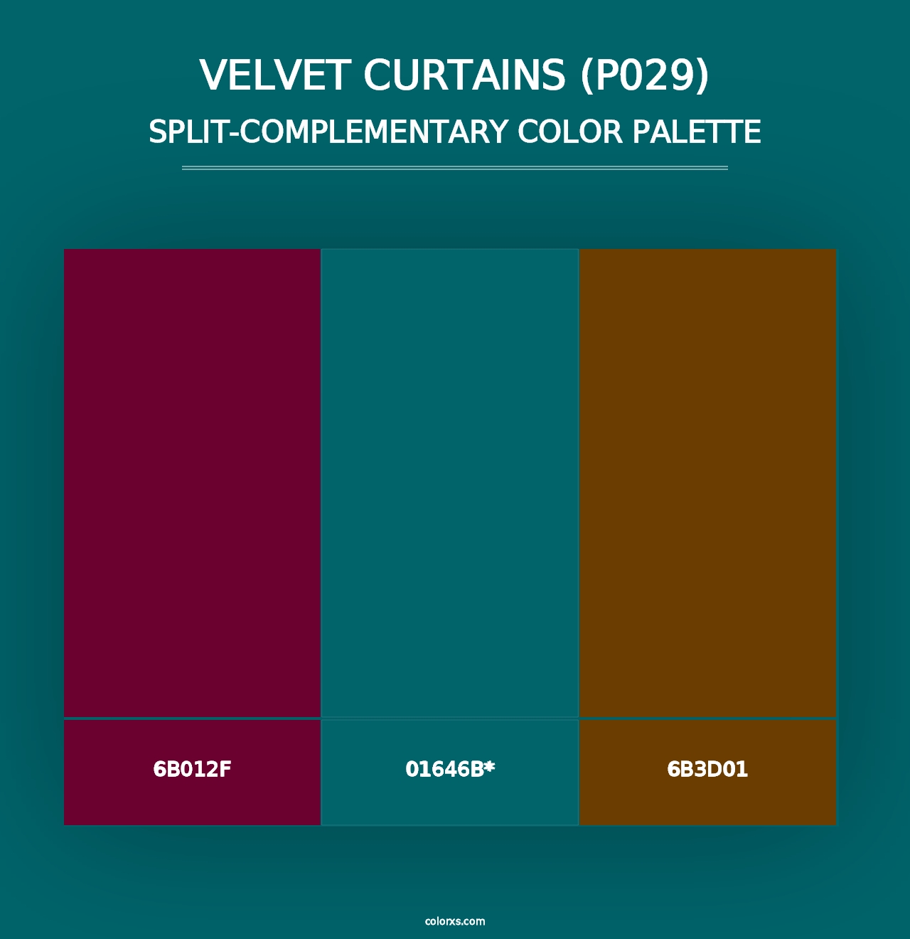 Velvet Curtains (P029) - Split-Complementary Color Palette