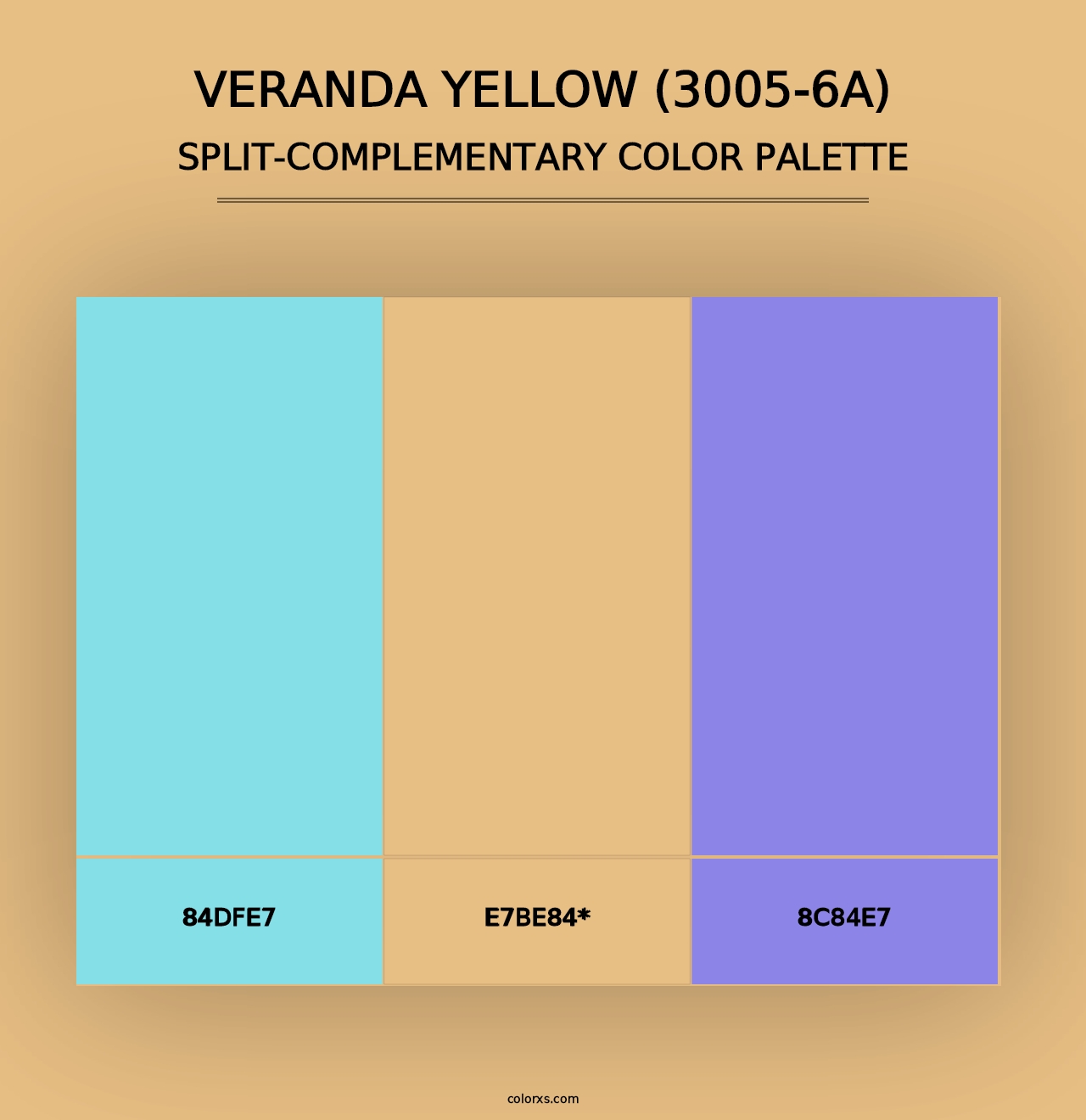 Veranda Yellow (3005-6A) - Split-Complementary Color Palette