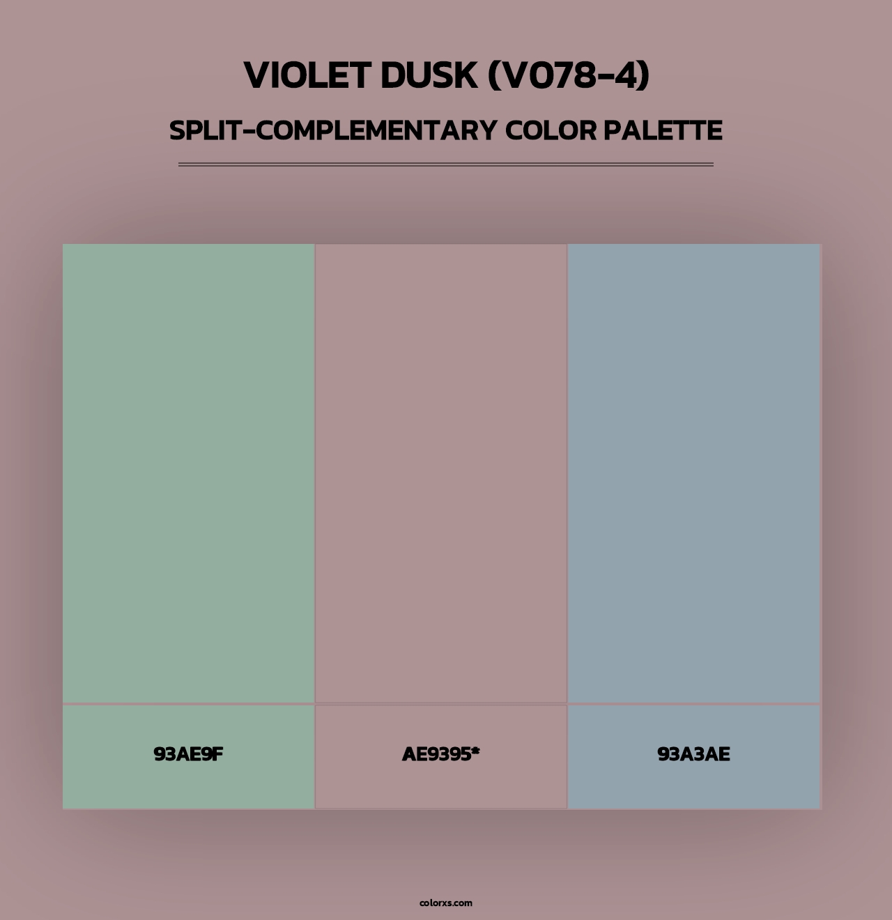 Violet Dusk (V078-4) - Split-Complementary Color Palette