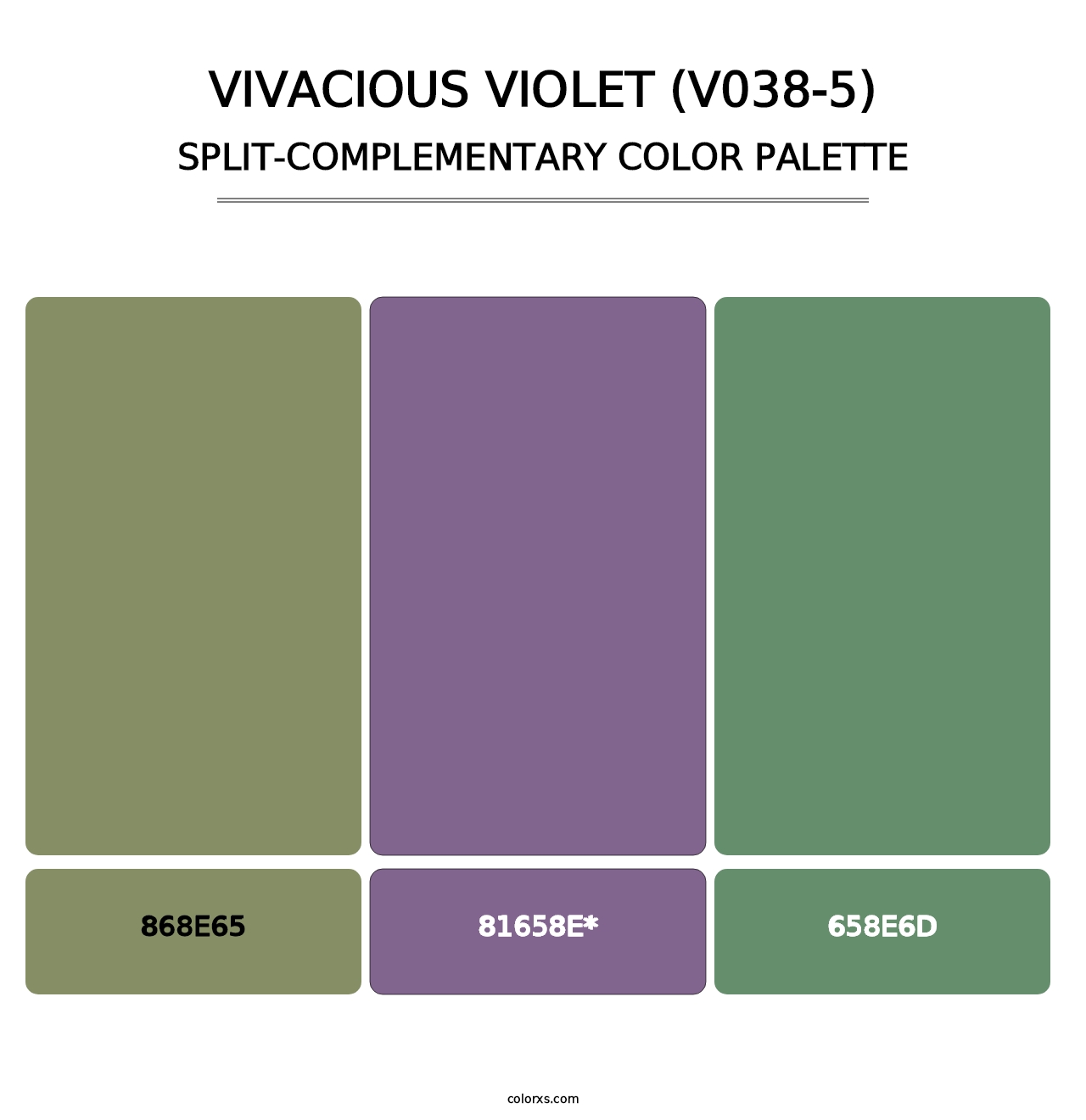 Vivacious Violet (V038-5) - Split-Complementary Color Palette