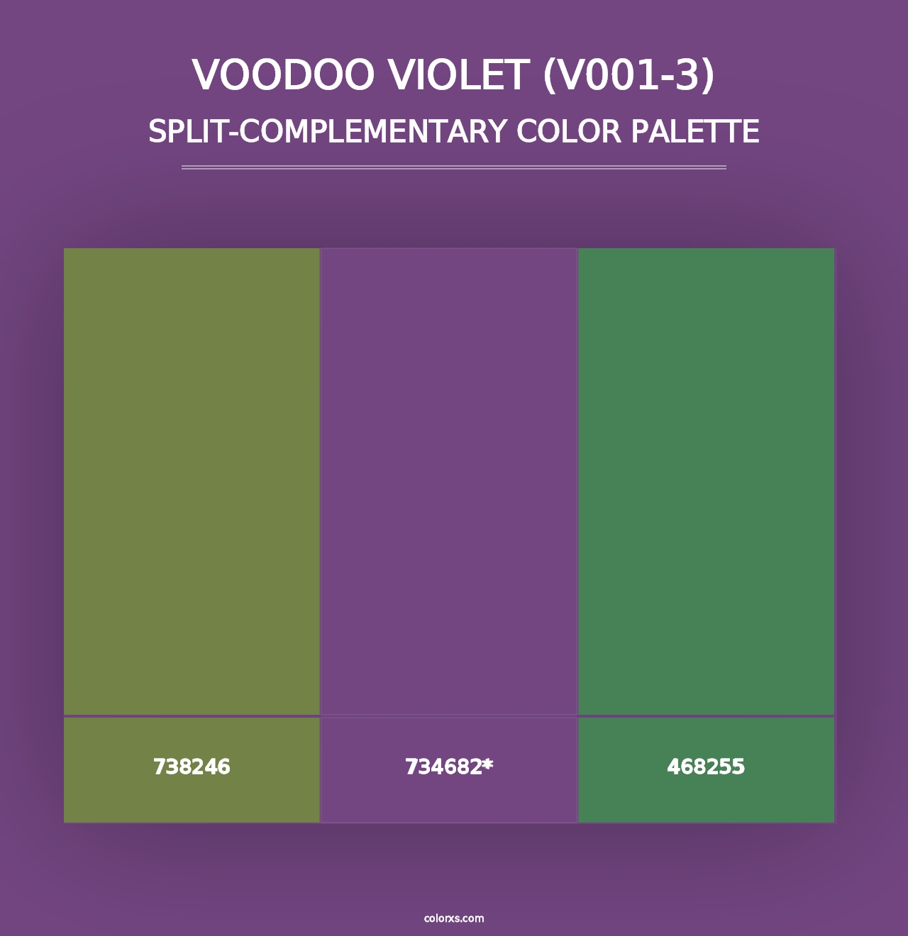 Voodoo Violet (V001-3) - Split-Complementary Color Palette