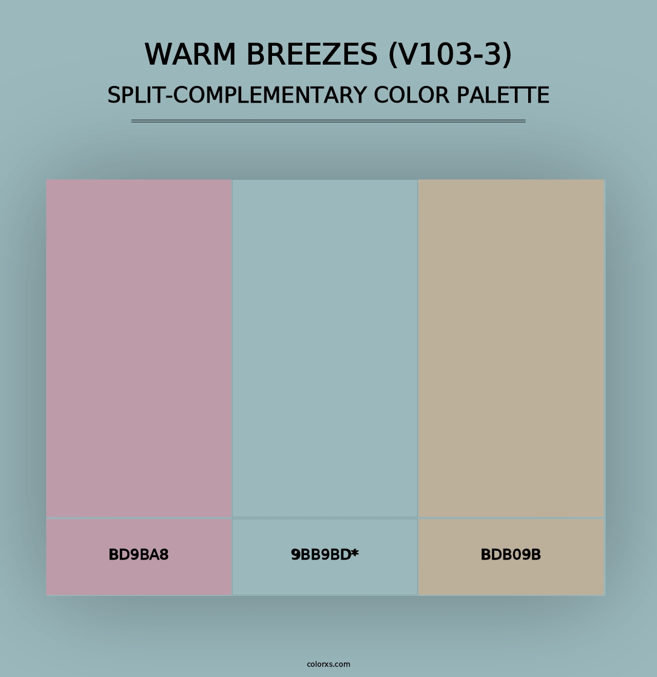 Warm Breezes (V103-3) - Split-Complementary Color Palette