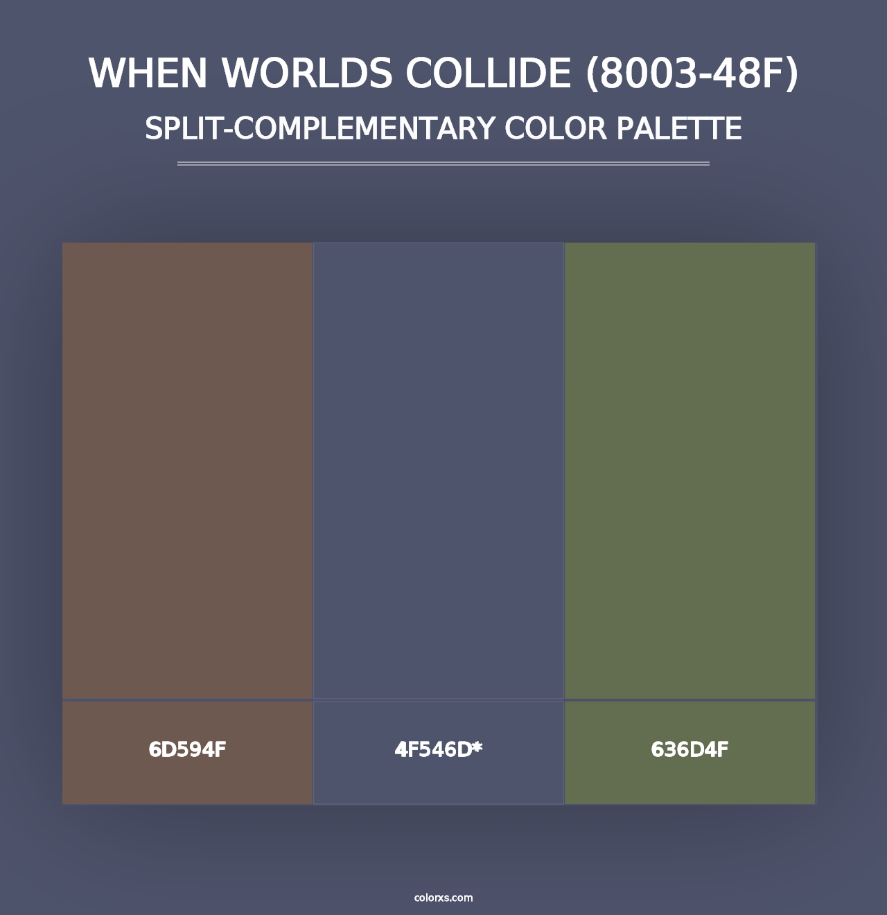 When Worlds Collide (8003-48F) - Split-Complementary Color Palette