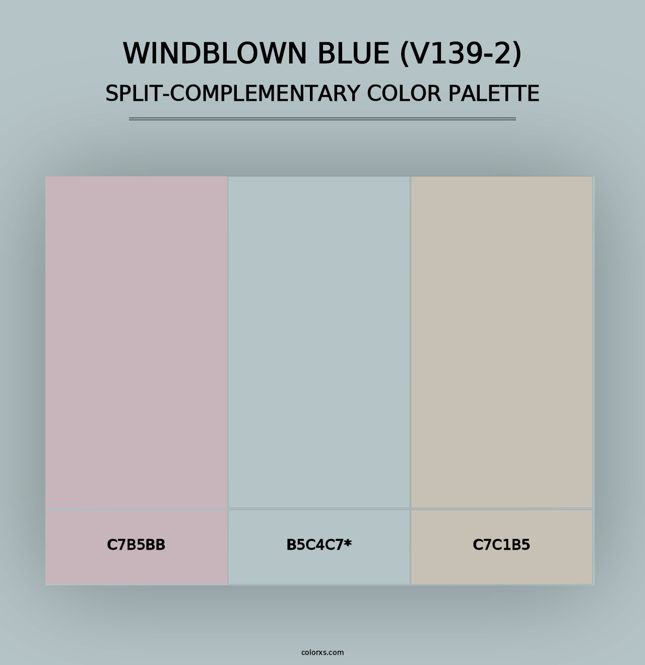 Windblown Blue (V139-2) - Split-Complementary Color Palette