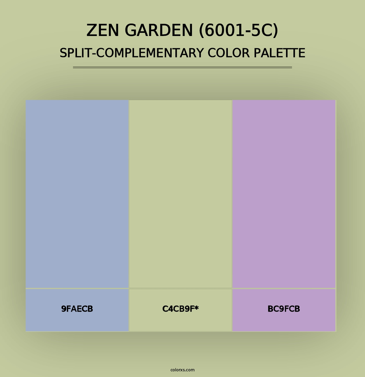 Zen Garden (6001-5C) - Split-Complementary Color Palette