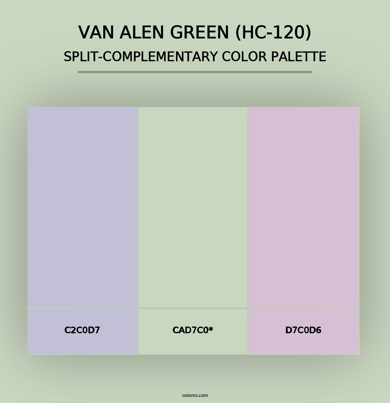 Van Alen Green (HC-120) - Split-Complementary Color Palette