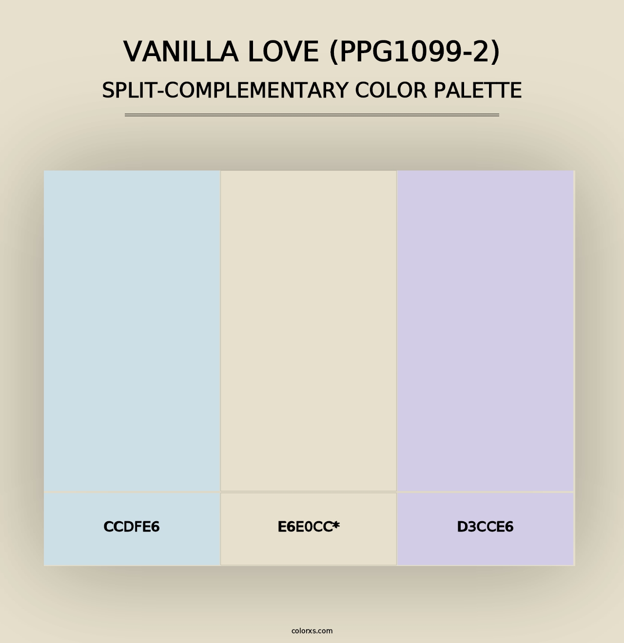 Vanilla Love (PPG1099-2) - Split-Complementary Color Palette