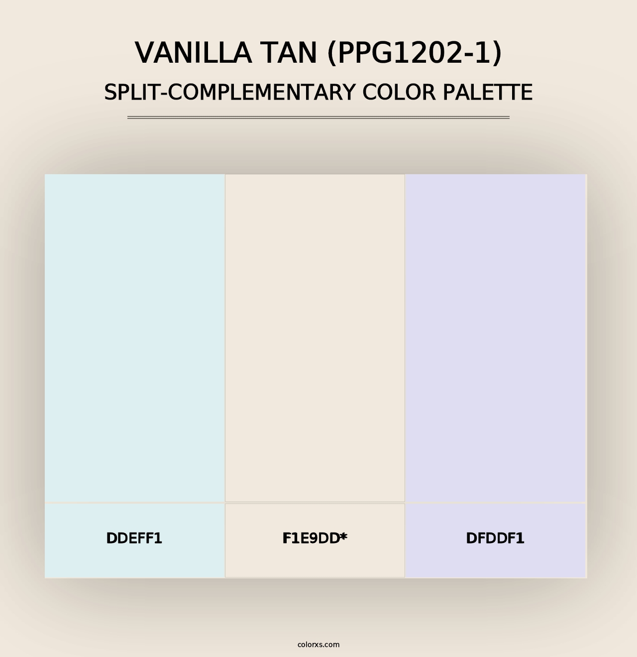 Vanilla Tan (PPG1202-1) - Split-Complementary Color Palette