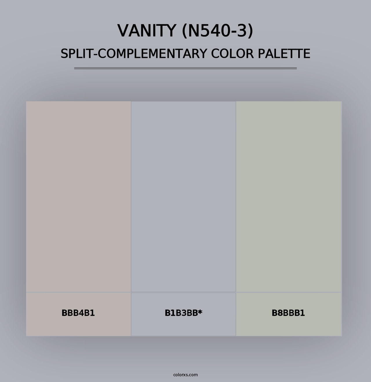 Vanity (N540-3) - Split-Complementary Color Palette