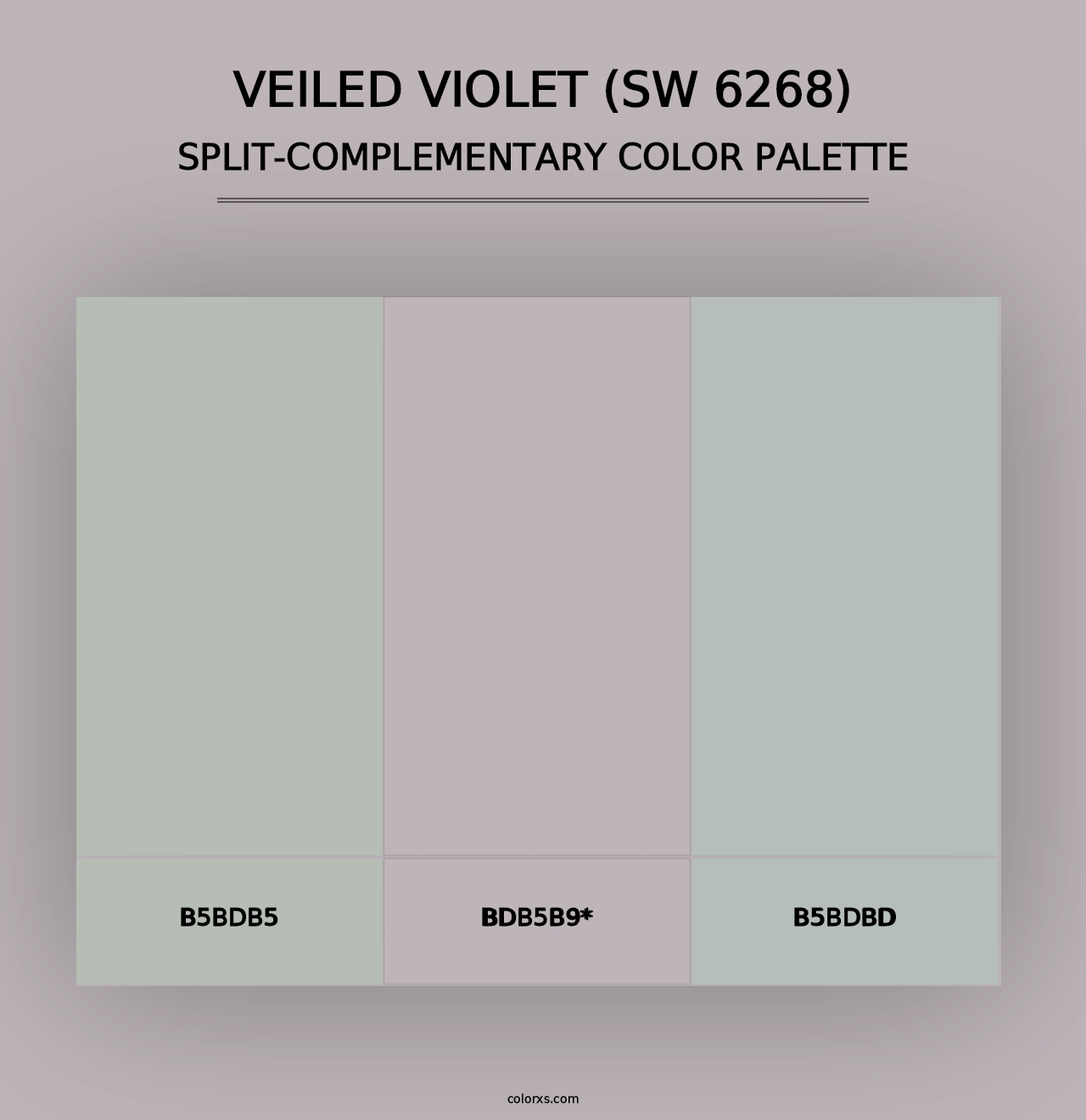 Veiled Violet (SW 6268) - Split-Complementary Color Palette