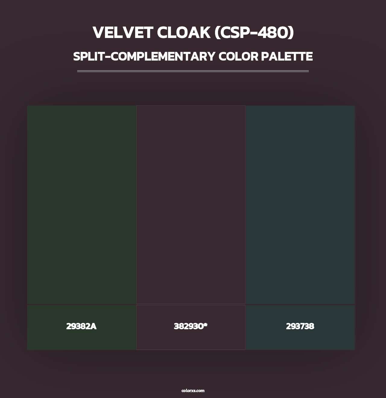 Velvet Cloak (CSP-480) - Split-Complementary Color Palette