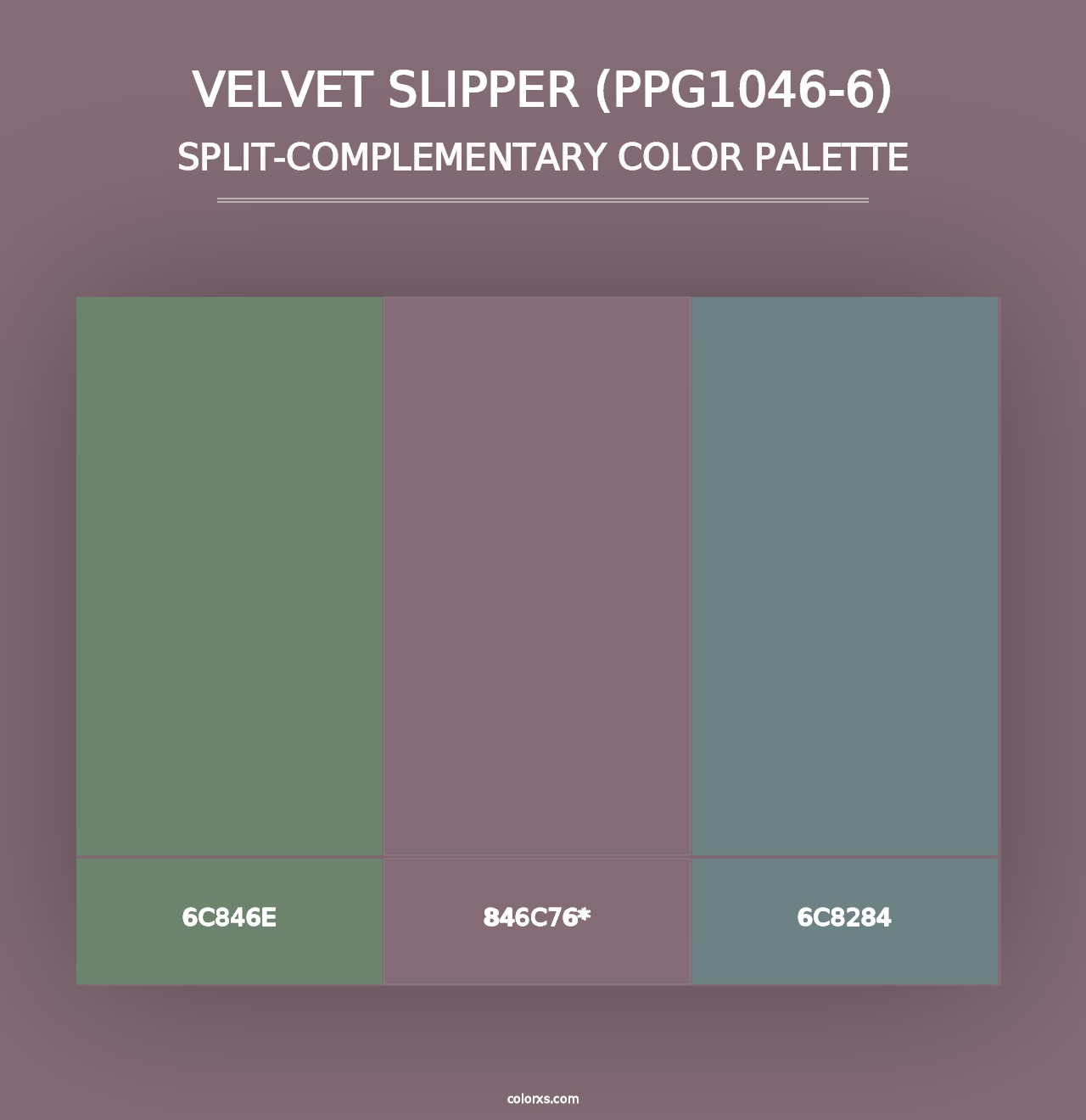 Velvet Slipper (PPG1046-6) - Split-Complementary Color Palette