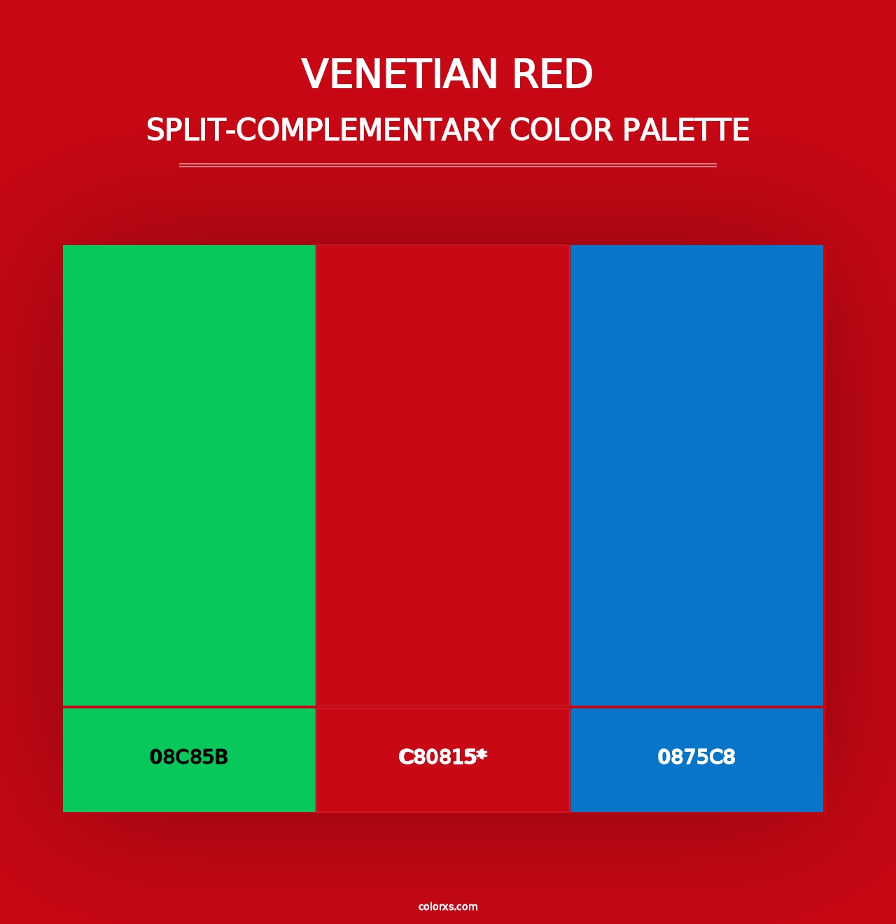 Venetian Red - Split-Complementary Color Palette