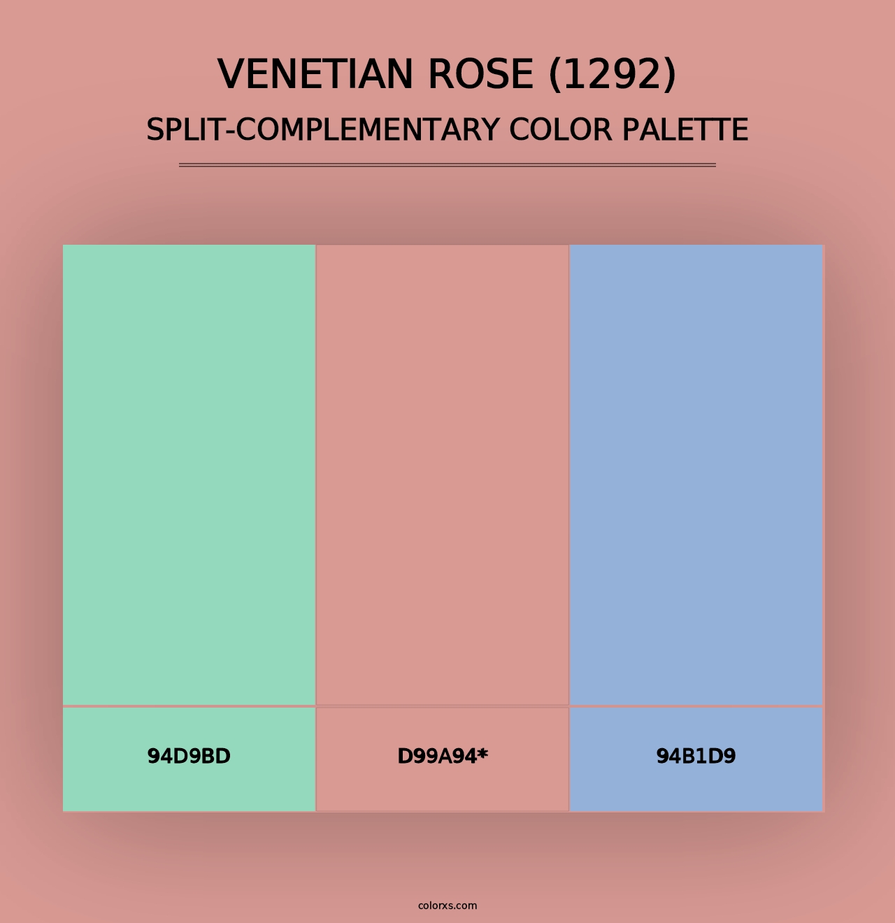 Venetian Rose (1292) - Split-Complementary Color Palette