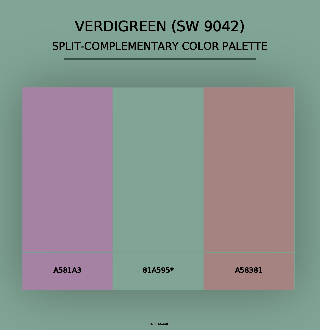 Verdigreen (SW 9042) - Split-Complementary Color Palette