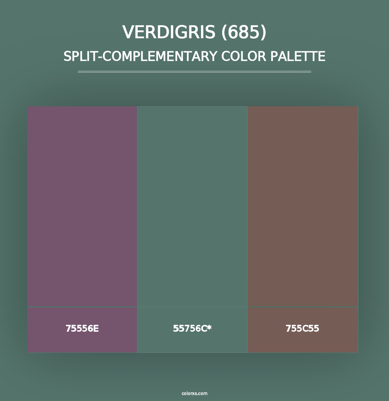 Verdigris (685) - Split-Complementary Color Palette