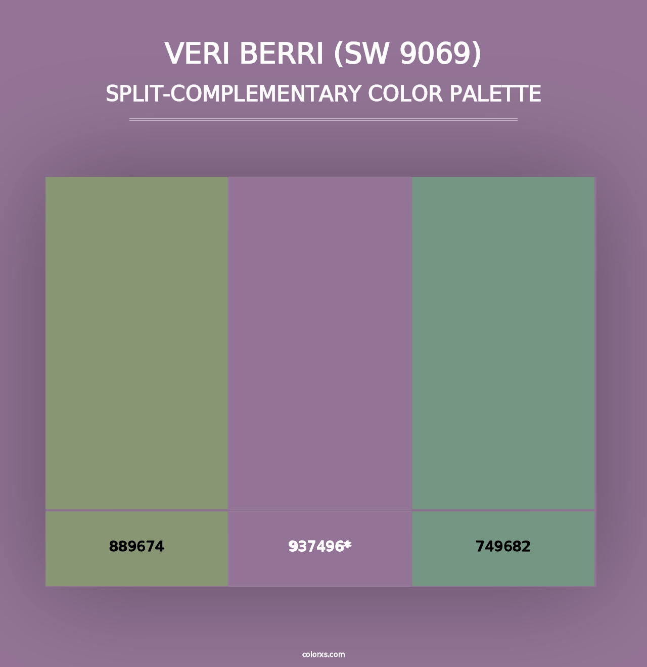 Veri Berri (SW 9069) - Split-Complementary Color Palette