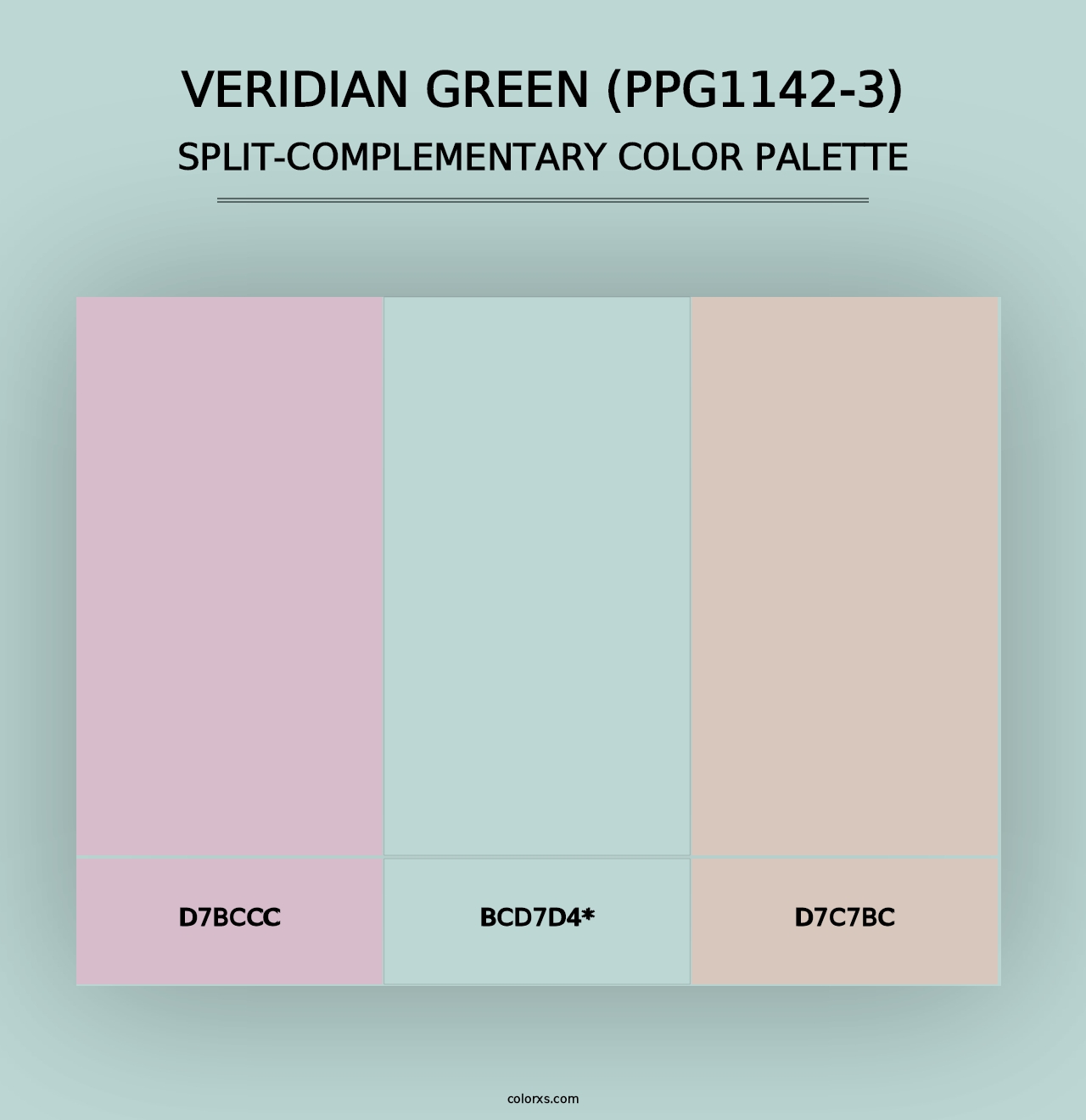 Veridian Green (PPG1142-3) - Split-Complementary Color Palette