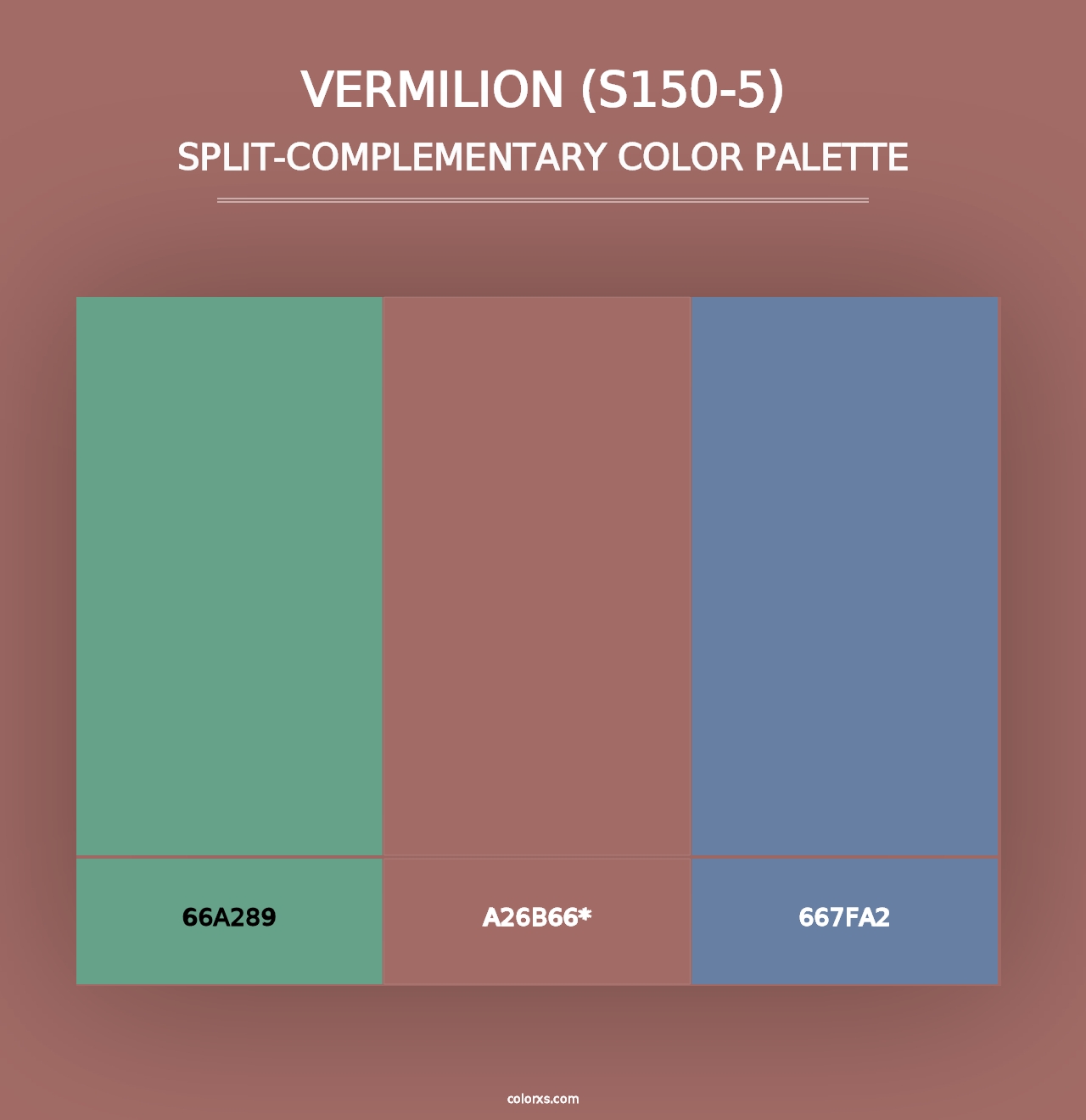 Vermilion (S150-5) - Split-Complementary Color Palette