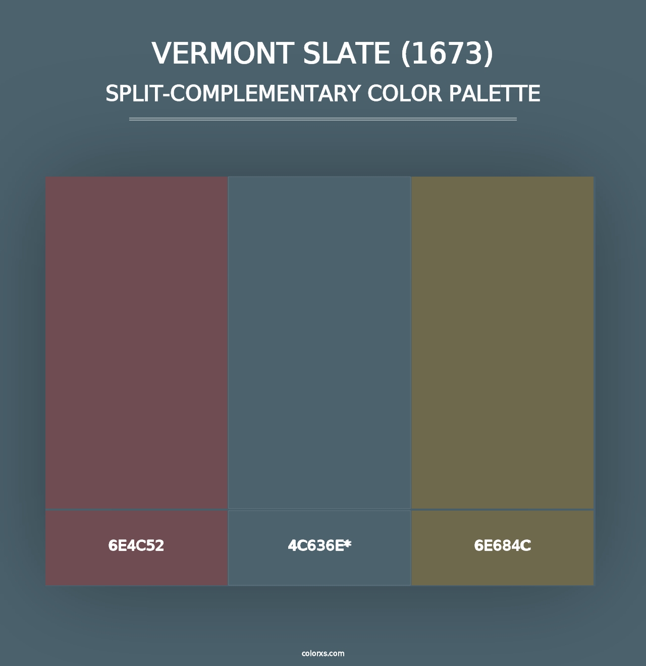 Vermont Slate (1673) - Split-Complementary Color Palette