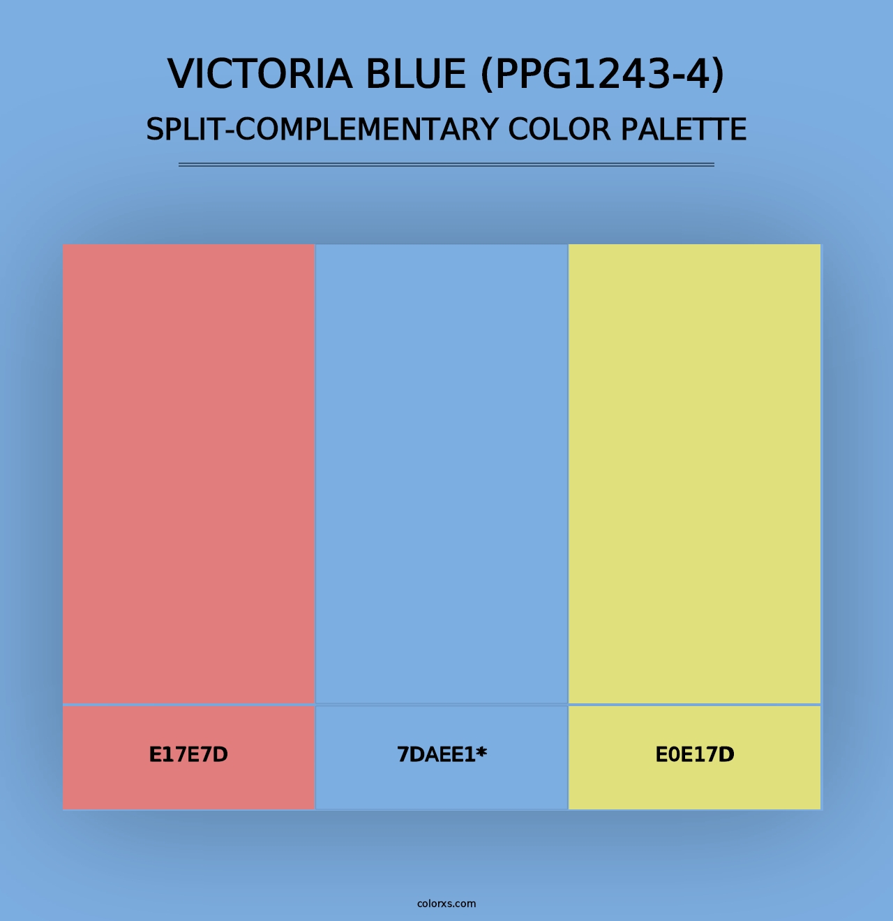 Victoria Blue (PPG1243-4) - Split-Complementary Color Palette