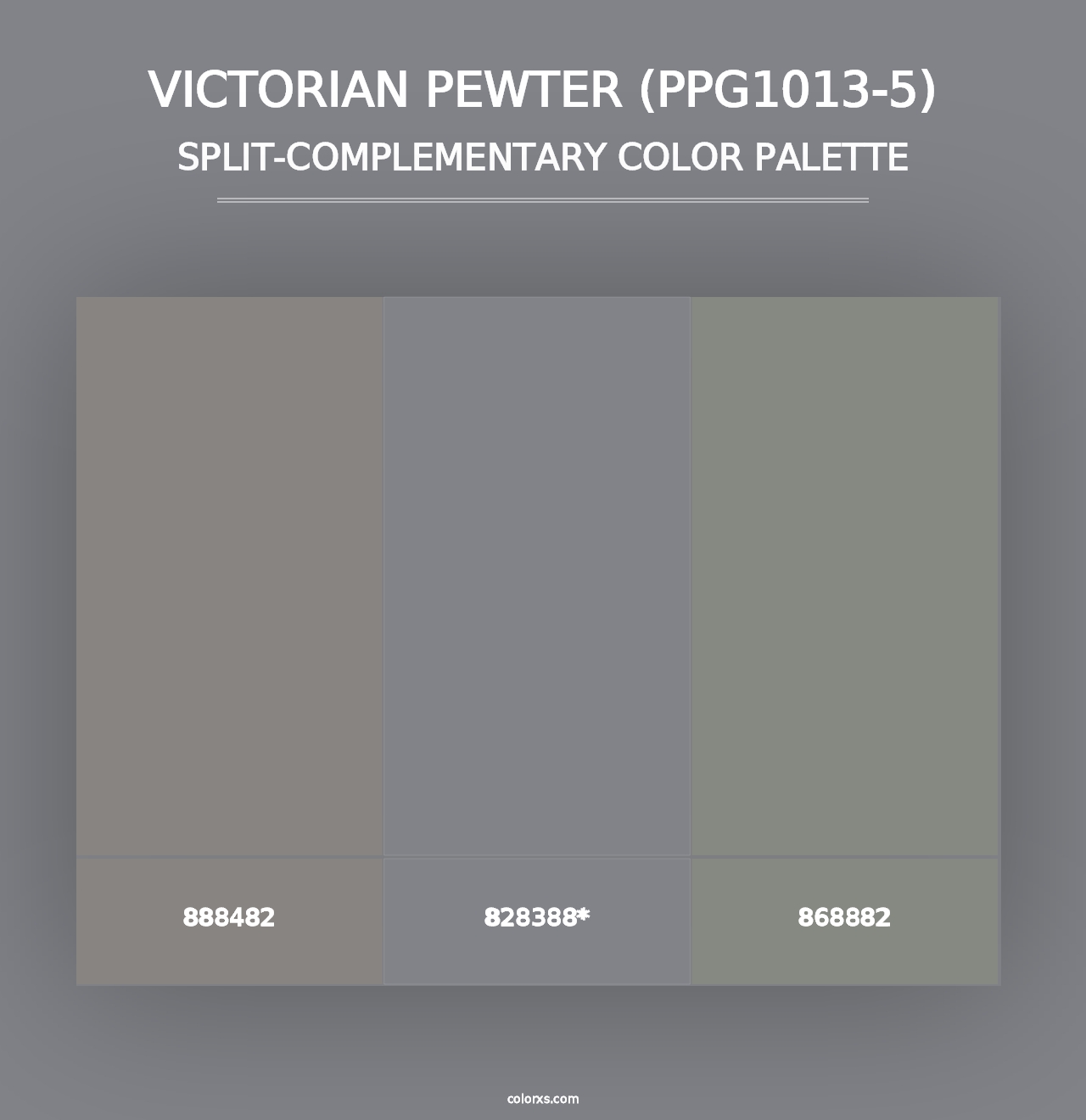 Victorian Pewter (PPG1013-5) - Split-Complementary Color Palette