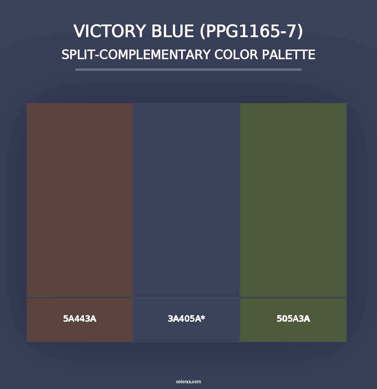 Victory Blue (PPG1165-7) - Split-Complementary Color Palette