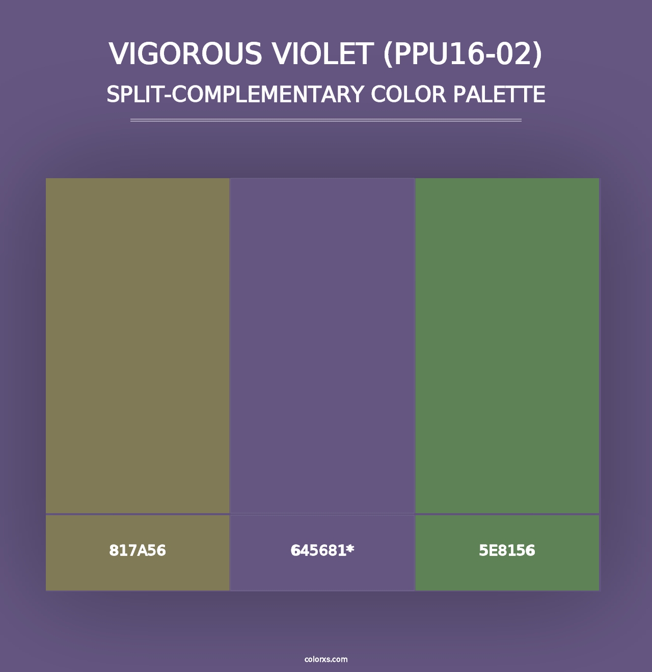 Vigorous Violet (PPU16-02) - Split-Complementary Color Palette