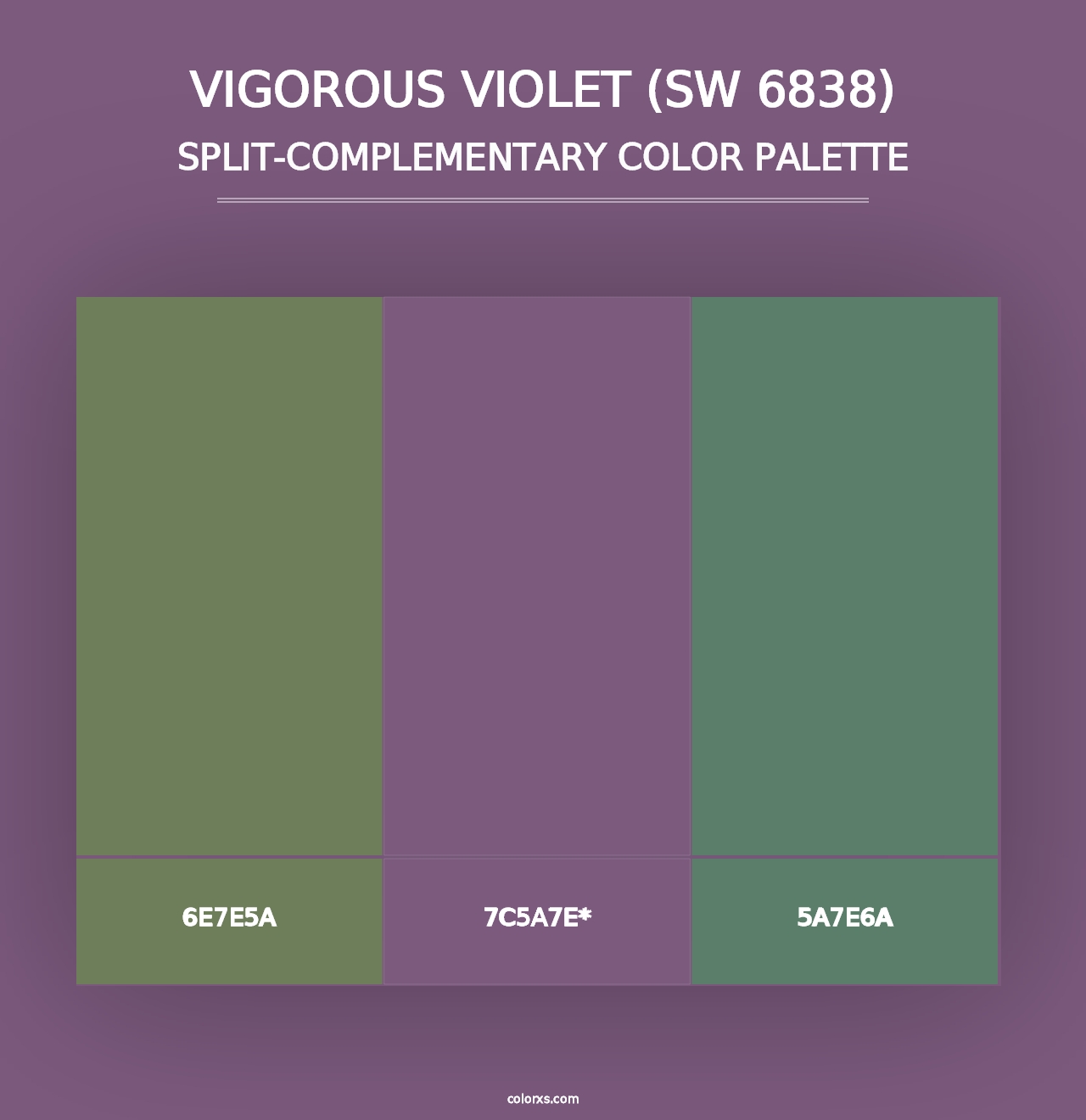 Vigorous Violet (SW 6838) - Split-Complementary Color Palette