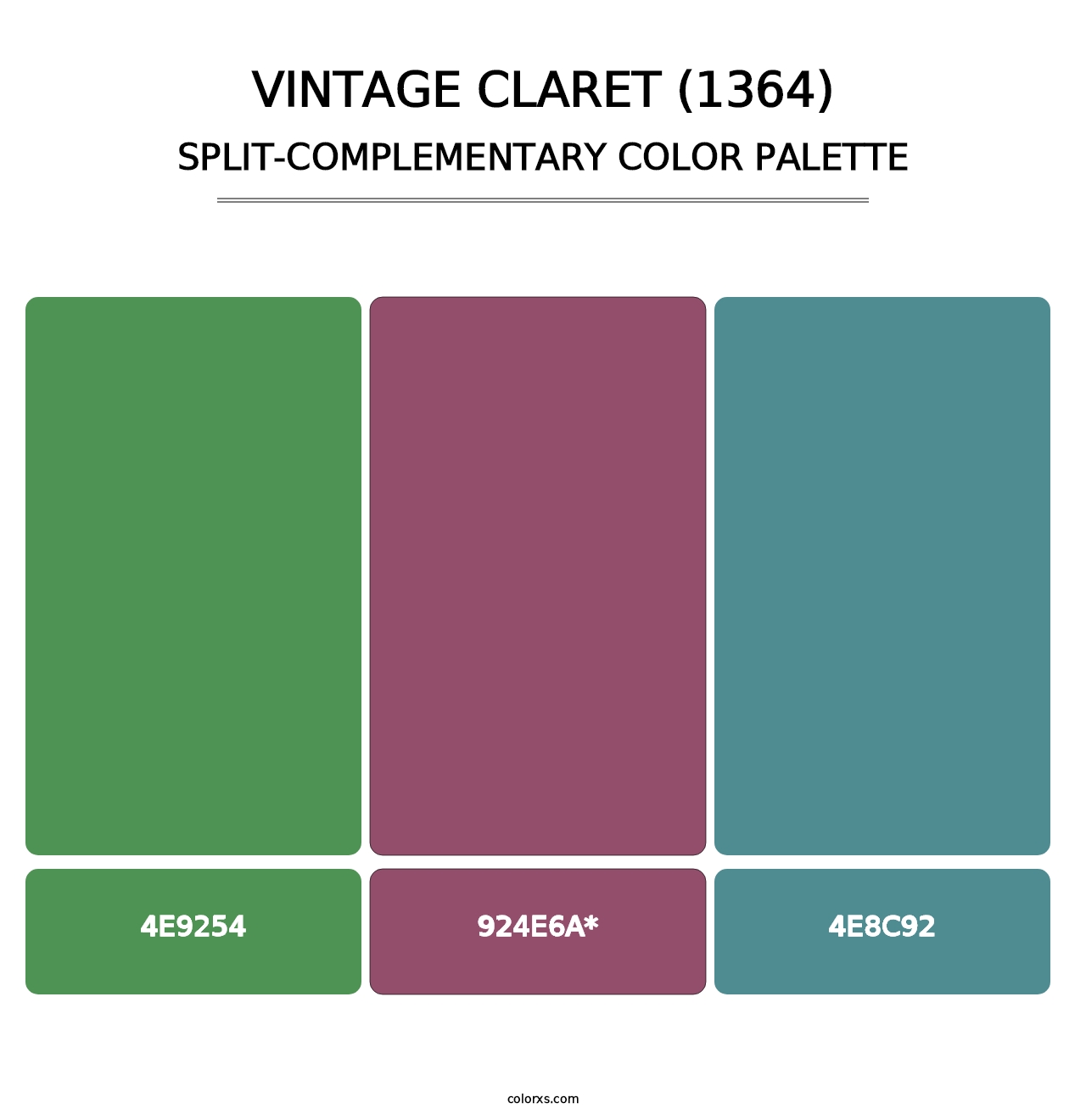 Vintage Claret (1364) - Split-Complementary Color Palette