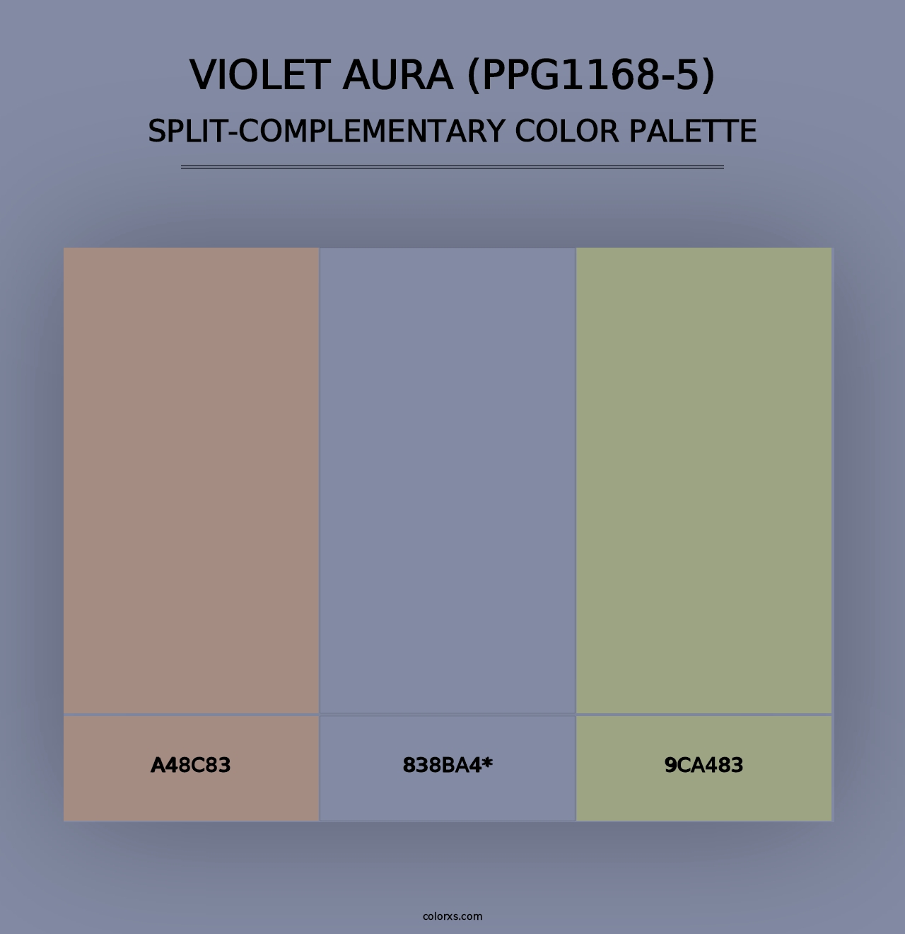 Violet Aura (PPG1168-5) - Split-Complementary Color Palette