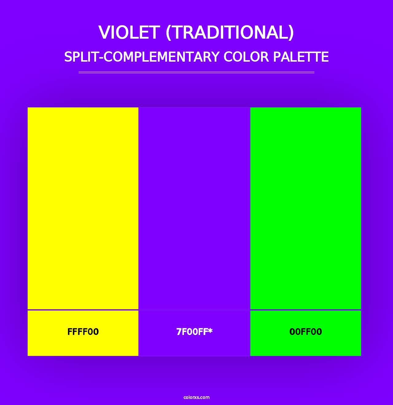 Violet (traditional) - Split-Complementary Color Palette