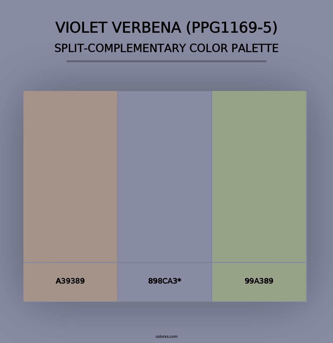 Violet Verbena (PPG1169-5) - Split-Complementary Color Palette