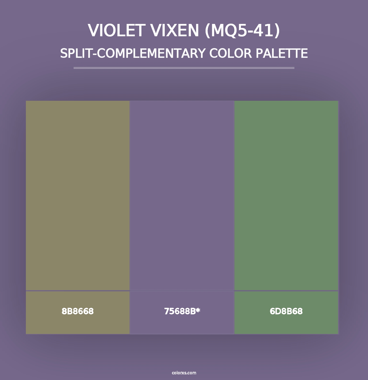 Violet Vixen (MQ5-41) - Split-Complementary Color Palette