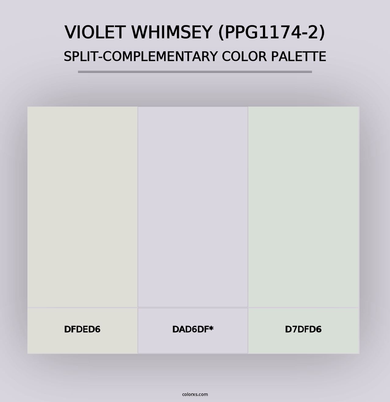 Violet Whimsey (PPG1174-2) - Split-Complementary Color Palette