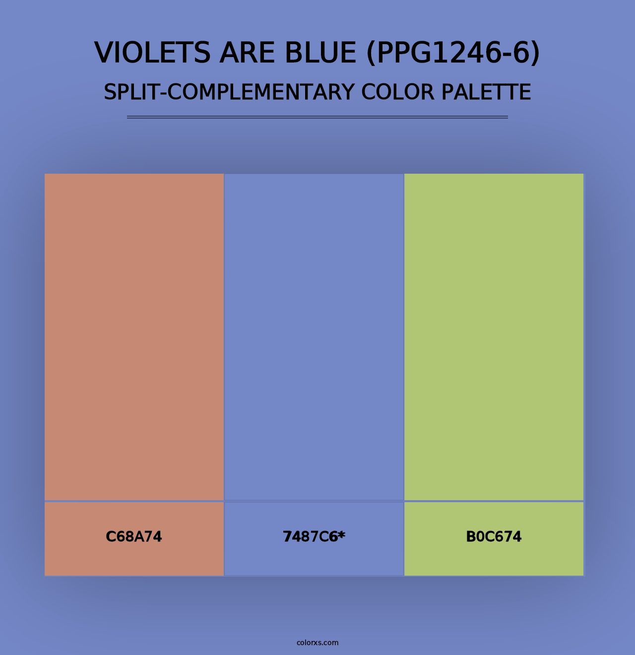 Violets Are Blue (PPG1246-6) - Split-Complementary Color Palette