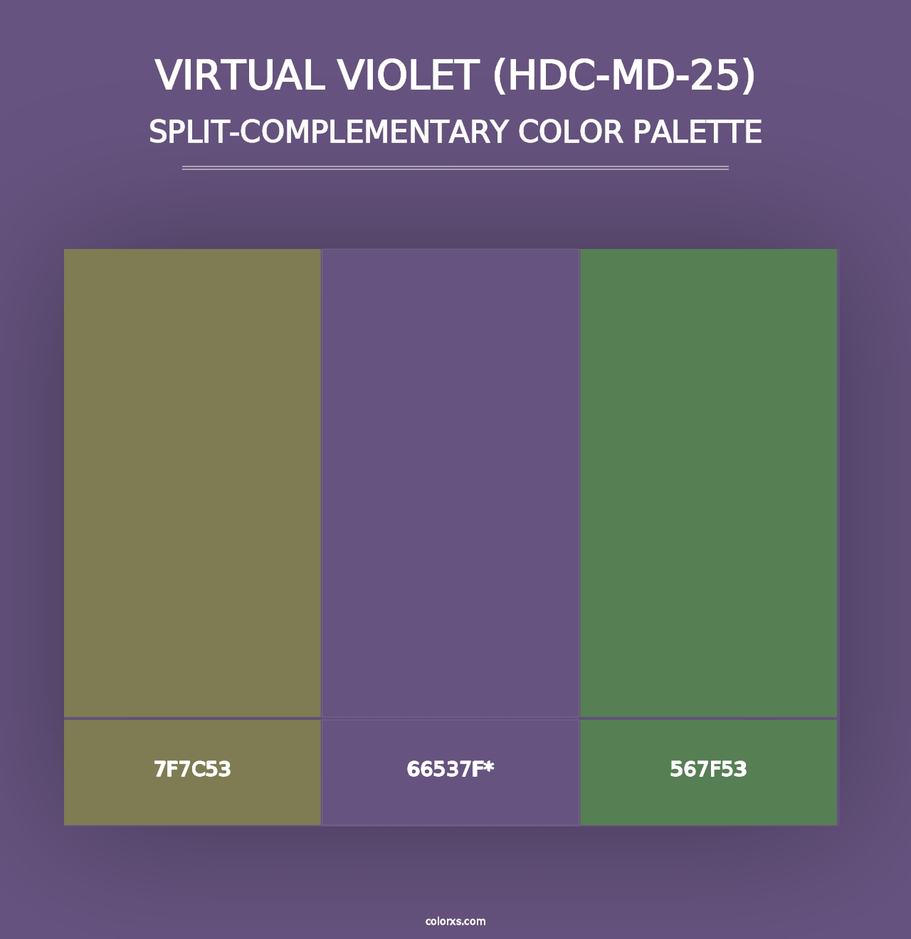 Virtual Violet (HDC-MD-25) - Split-Complementary Color Palette