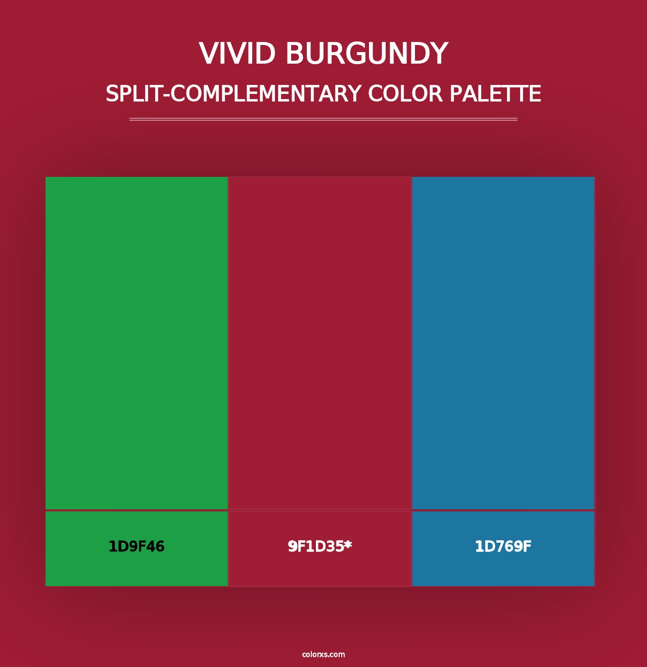 Vivid Burgundy - Split-Complementary Color Palette