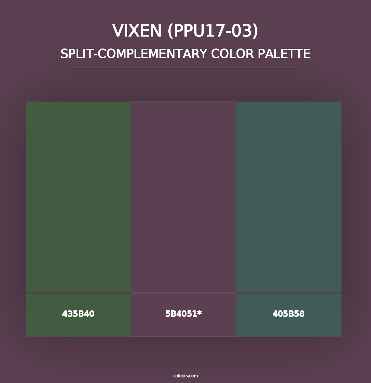 Vixen (PPU17-03) - Split-Complementary Color Palette