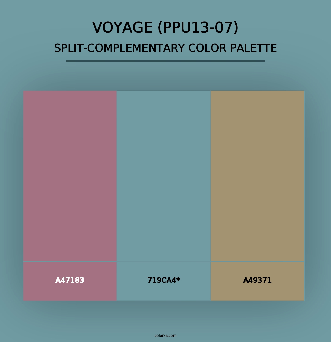 Voyage (PPU13-07) - Split-Complementary Color Palette