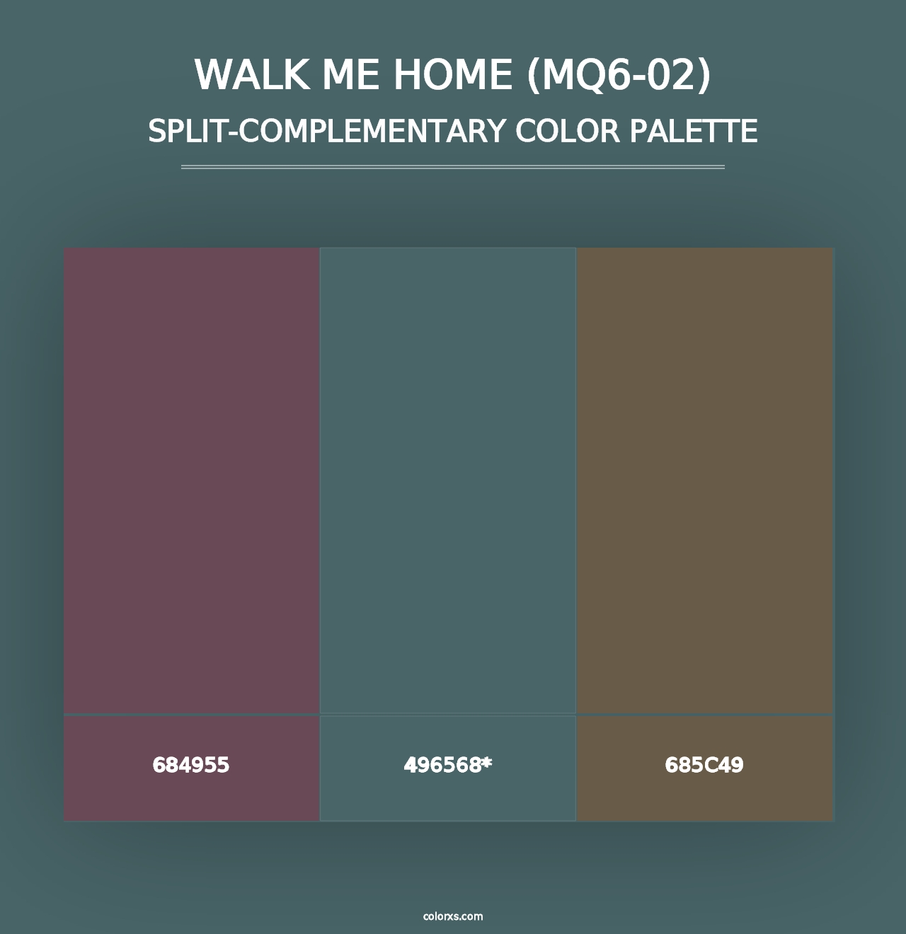 Walk Me Home (MQ6-02) - Split-Complementary Color Palette