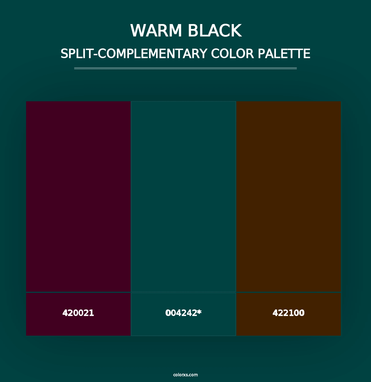 Warm Black - Split-Complementary Color Palette