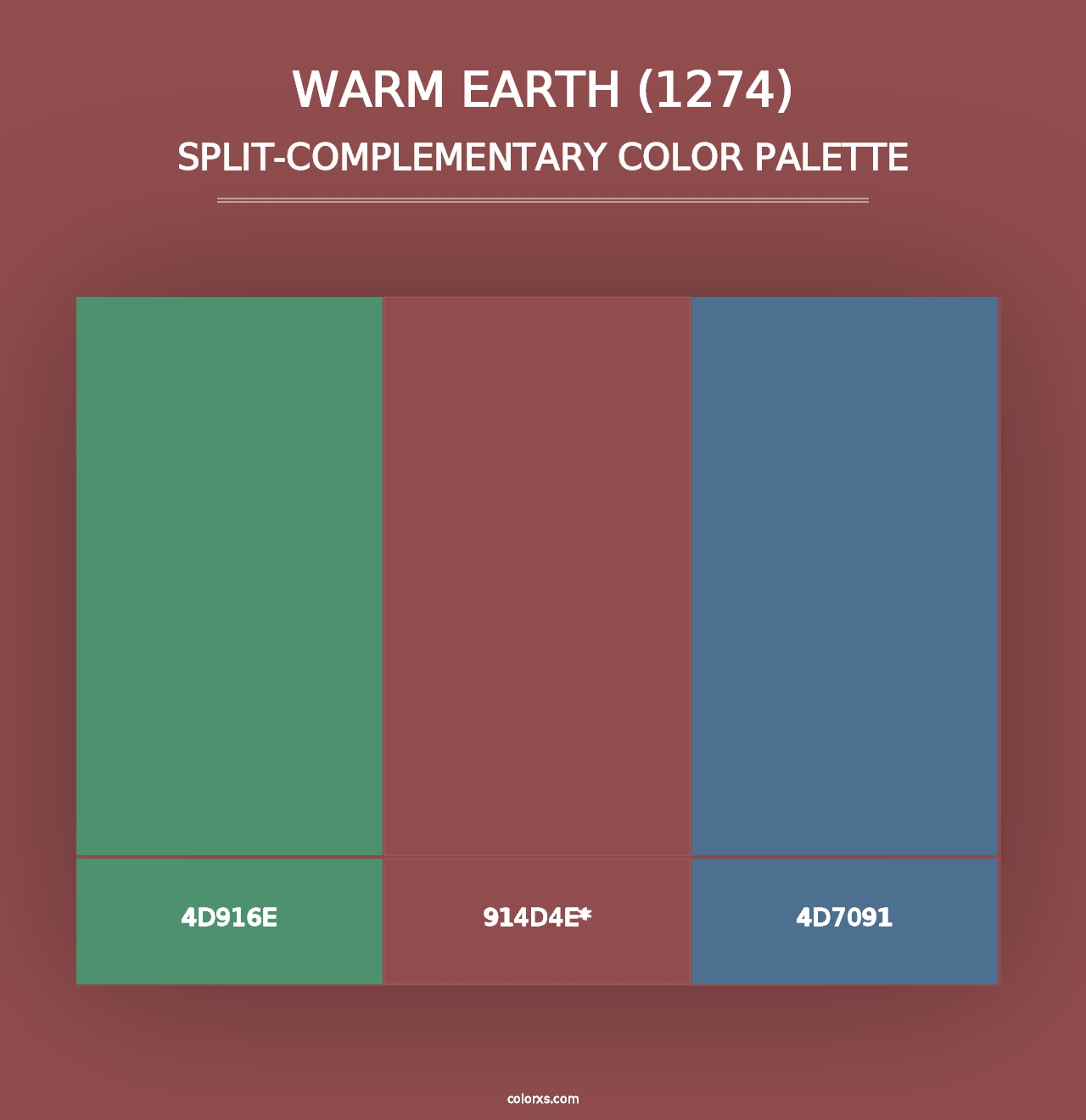 Warm Earth (1274) - Split-Complementary Color Palette