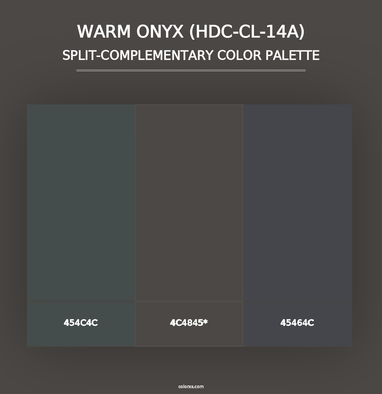 Warm Onyx (HDC-CL-14A) - Split-Complementary Color Palette