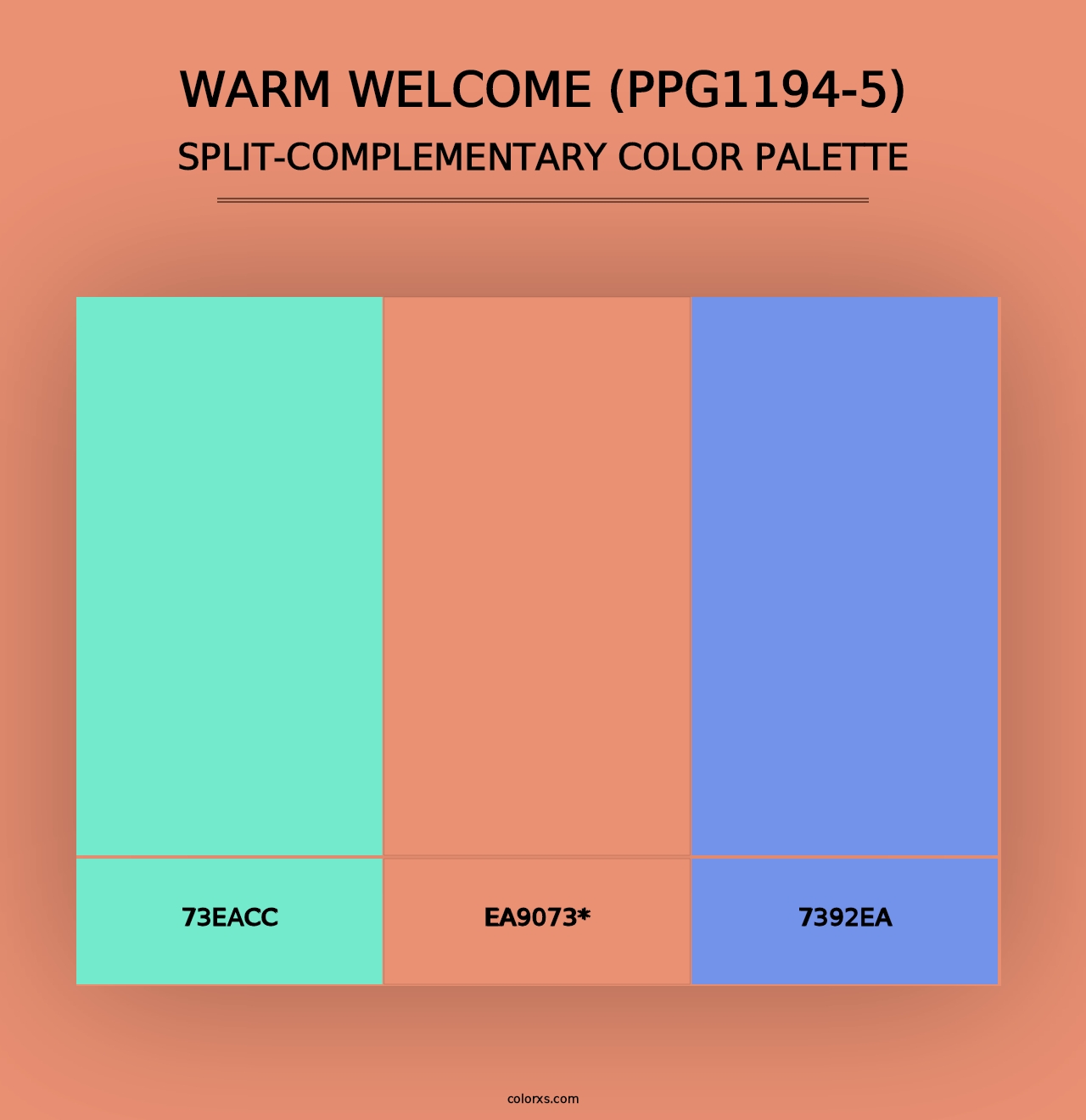 Warm Welcome (PPG1194-5) - Split-Complementary Color Palette