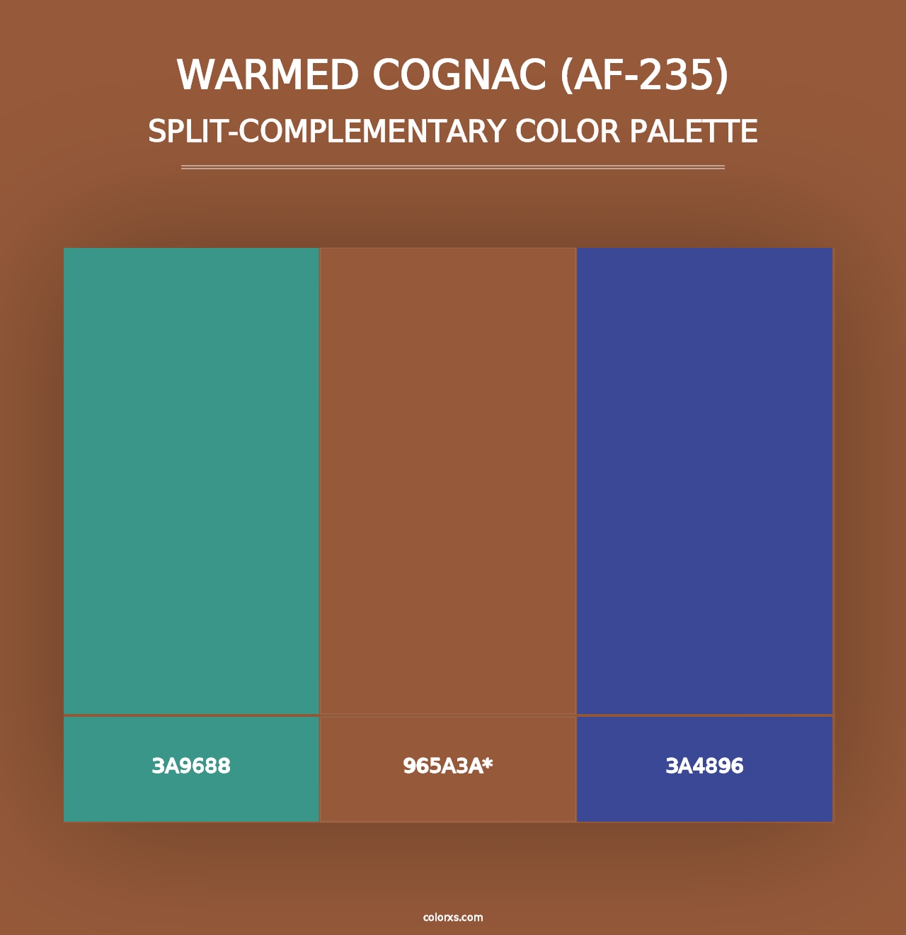 Warmed Cognac (AF-235) - Split-Complementary Color Palette