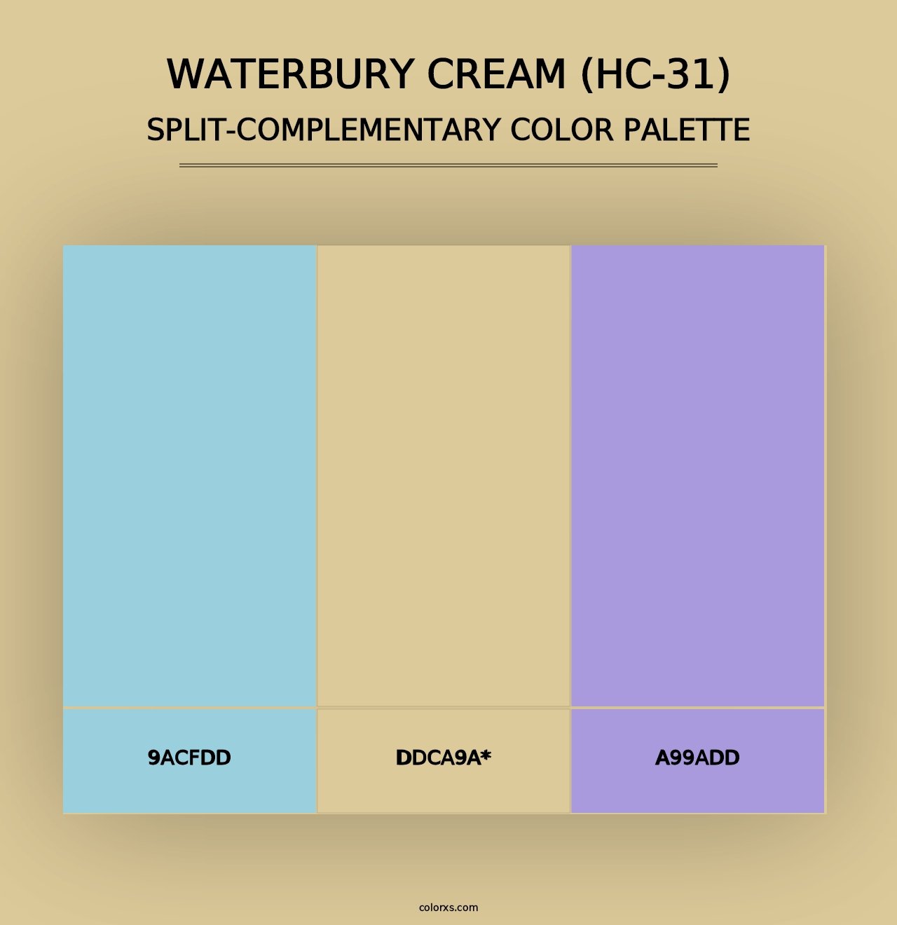 Waterbury Cream (HC-31) - Split-Complementary Color Palette