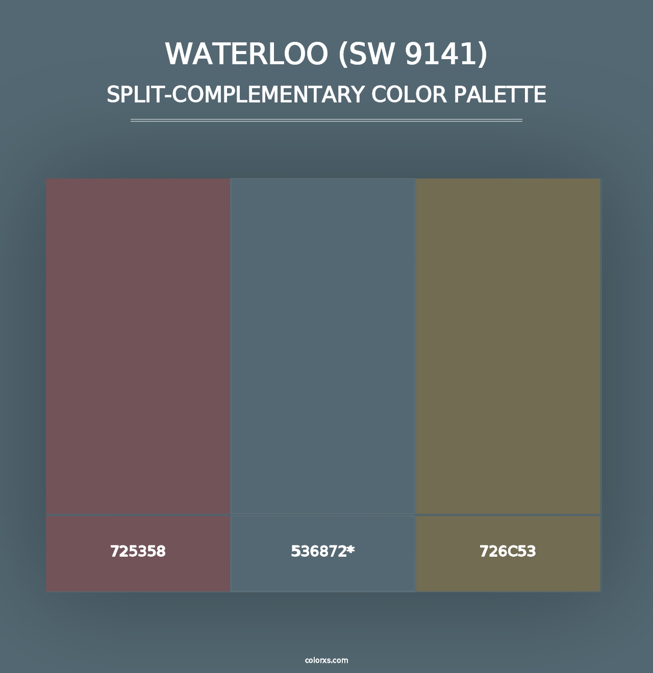 Waterloo (SW 9141) - Split-Complementary Color Palette