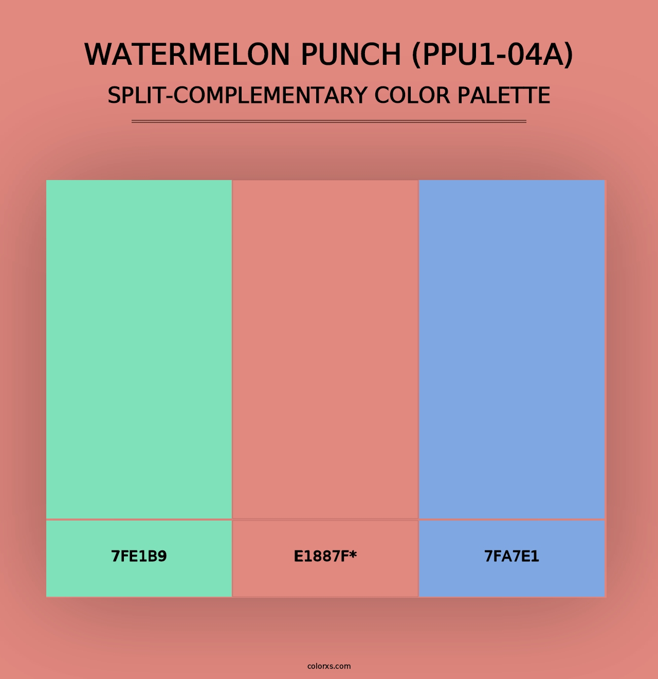 Watermelon Punch (PPU1-04A) - Split-Complementary Color Palette