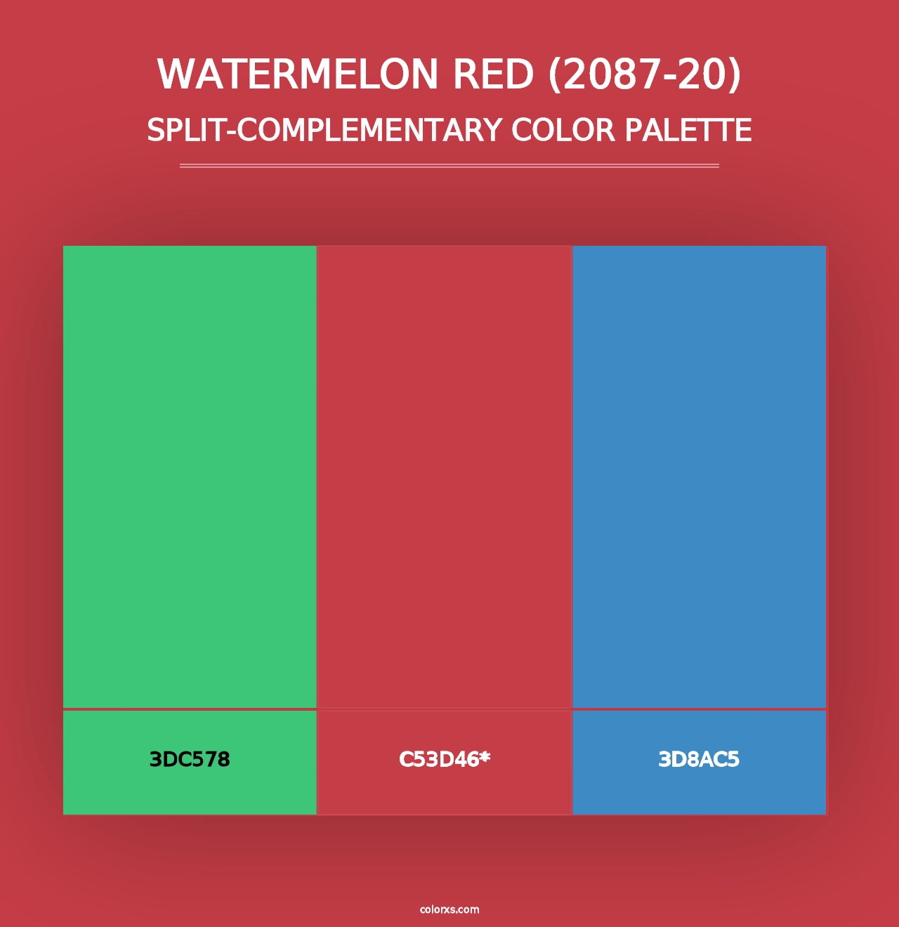 Watermelon Red (2087-20) - Split-Complementary Color Palette